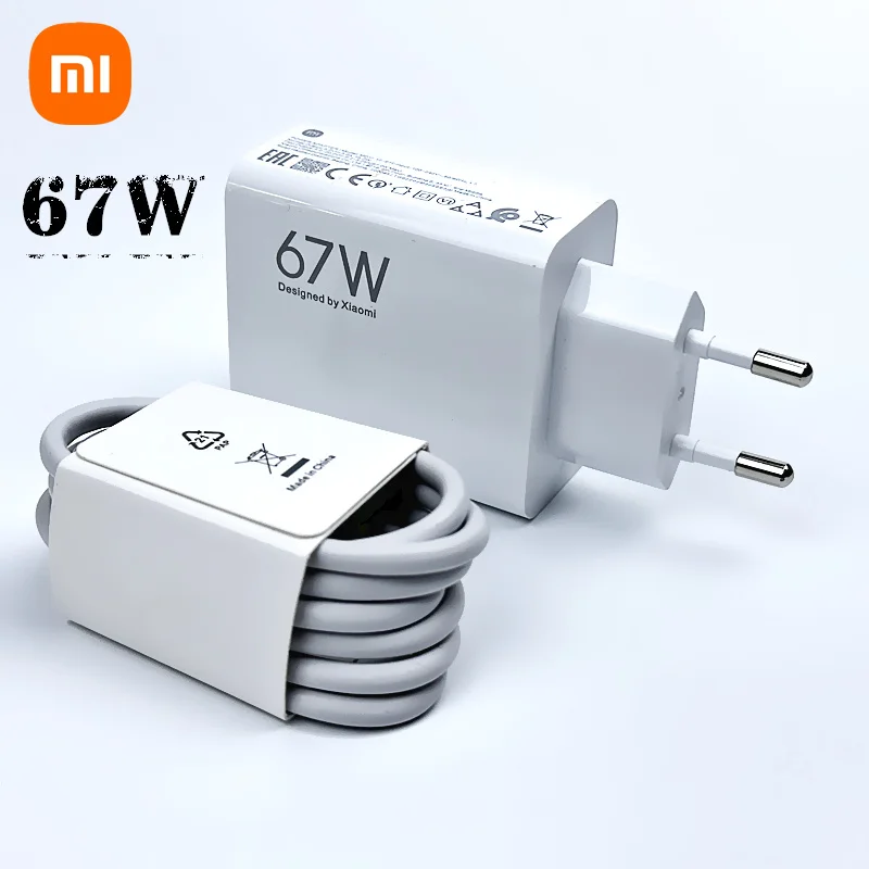 Original Xiaomi 67W Turbo Fast Charger EU Plug 6A Type C Cable For Mi 11 Pro Mix Fold Poco X3 GT X4 Pro 5G Redmi Note 11 Pro