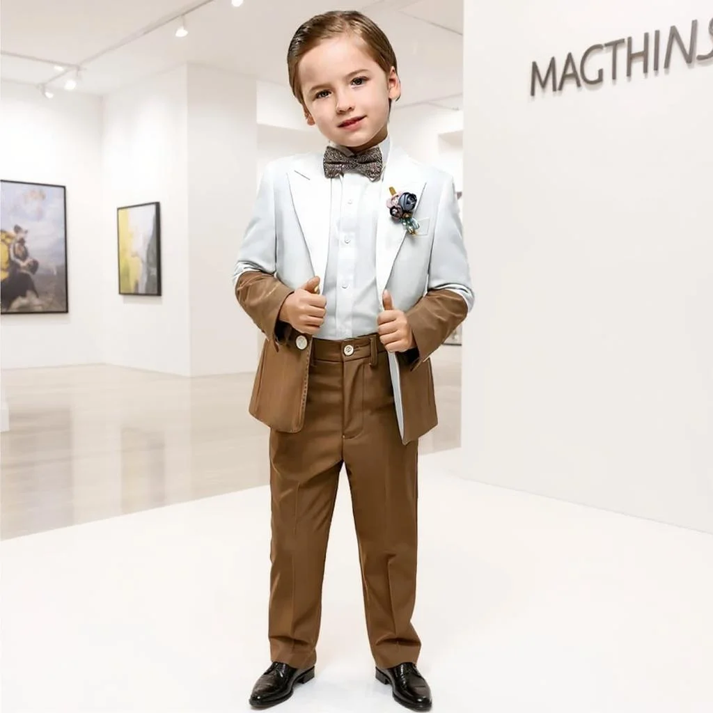 

Boy's Suits Formal for Wedding Blazer with Pants 2 Pieces Kids Tuxedo Tailor-Made Children Party Suit for 2-16 Years Old Child