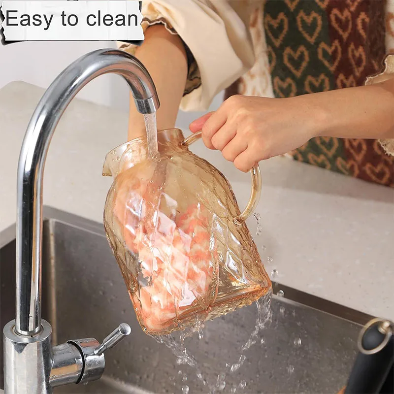 PIGE HOME 1800 مللي إبريق زجاجي مع غطاء إبريق ماء البورسليكات بجانب السرير إبريق زجاجي عتيق لعصير القهوة والشاي #4