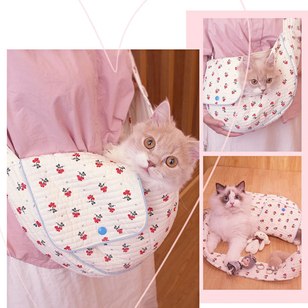 Soft-sided Portable Travelling Pet Bag Cotton 11cm Wide Shoulder Strap Pet Backpack Cat Travel Bag Small Animal Carrier Cat Bag