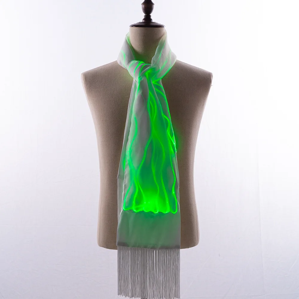 LED Scarf Women Luxury Party Luminous Light Gogo Dancer Costume Nightclub Accessories Tron Dance Wear Fancy Birthday Gift