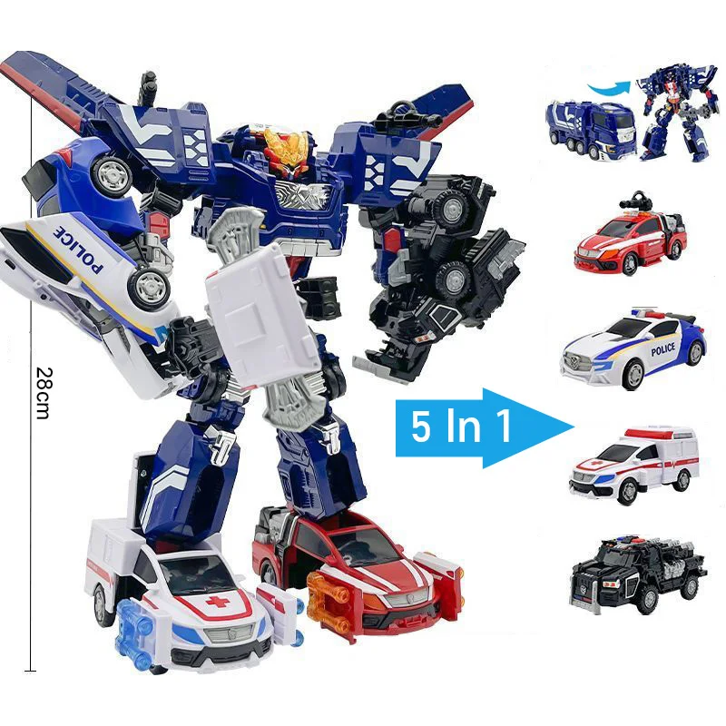 5 IN 1 Carbot Safari Saver Transformatie Robot naar Auto Speelgoed Actiefiguren Penta Storm Model Vervorming Auto Speelgoed Cadeau