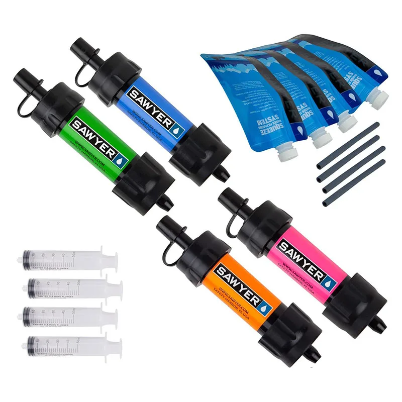 Sawyer Mini Water Filter System Lightweight Portable Filtration for Backpacking Emergency Water Purification