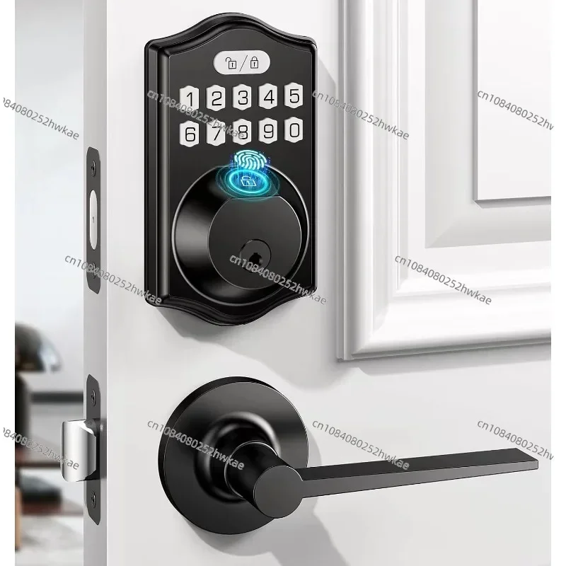 Deadbolt with Handle Set-Front Smart Door Locks for Front Door-with 2 Lever Handles-Electronic Keypad Co