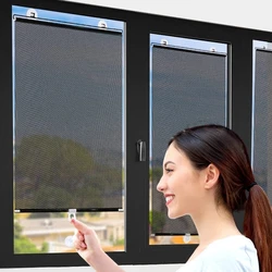 2023 New Universal Roller Blinds Suction Cup Sunshade Blackout Curtain Car Bedroom Kitchen Office Window Sun-shading Curtains