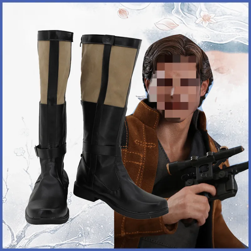 

Movie Han Cosplay Solo Boots PU Leather Shoes For Adult Men Halloween Cosplay Prop Custom Made