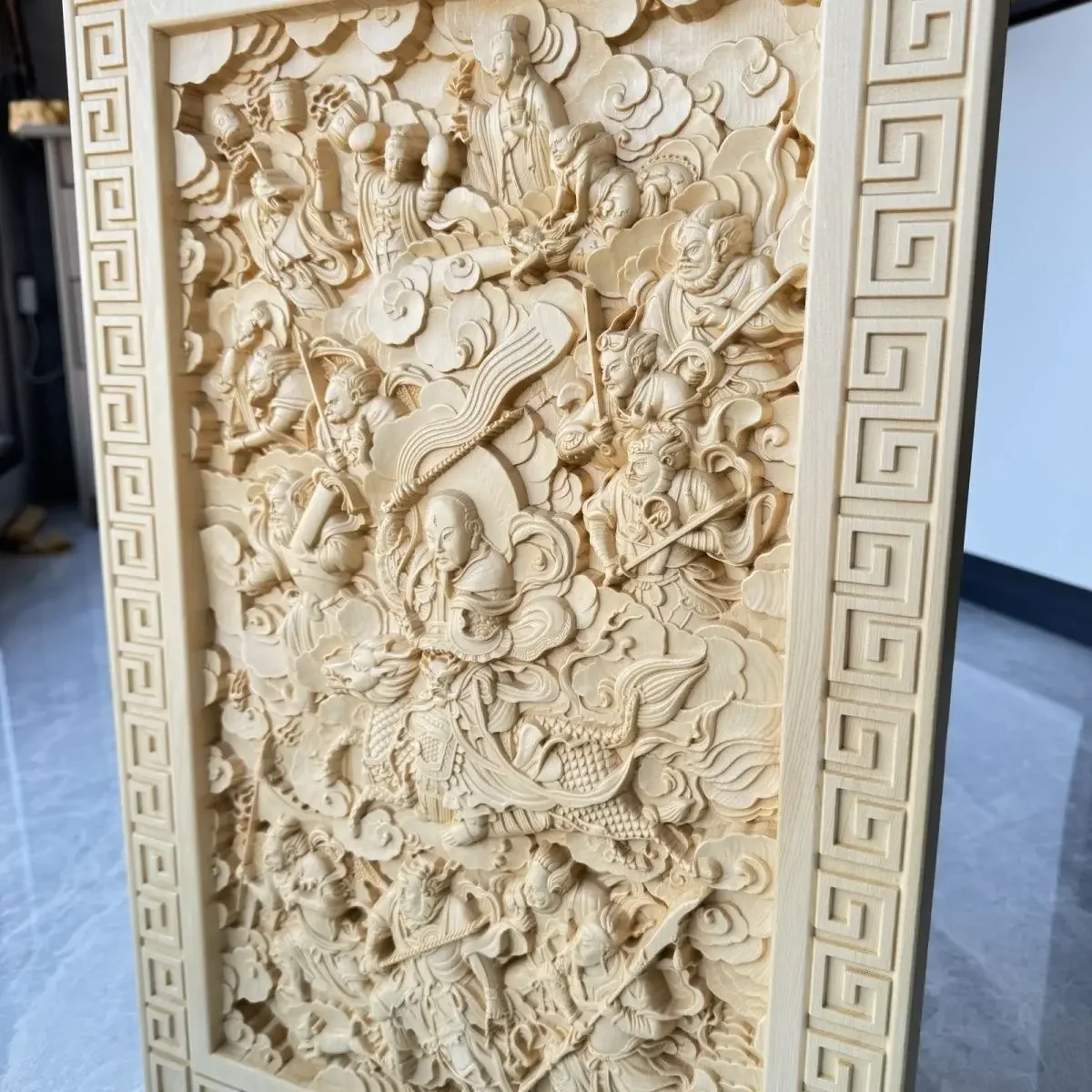 Taoist Longhu Mountain Natural Solid Wood Essential Carving Leizu Sky Survey Dao Altar Essential Carving