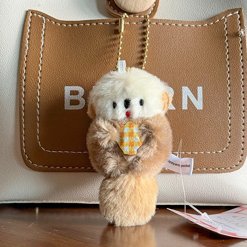 Shell Biber Kreative Puppe Otter Halten Shell Schlüssel Kette Koreanischen Stil Schmuckstück Rucksack Charms Cartoon Plüsch Anime Schlüssel Ring Geschenk