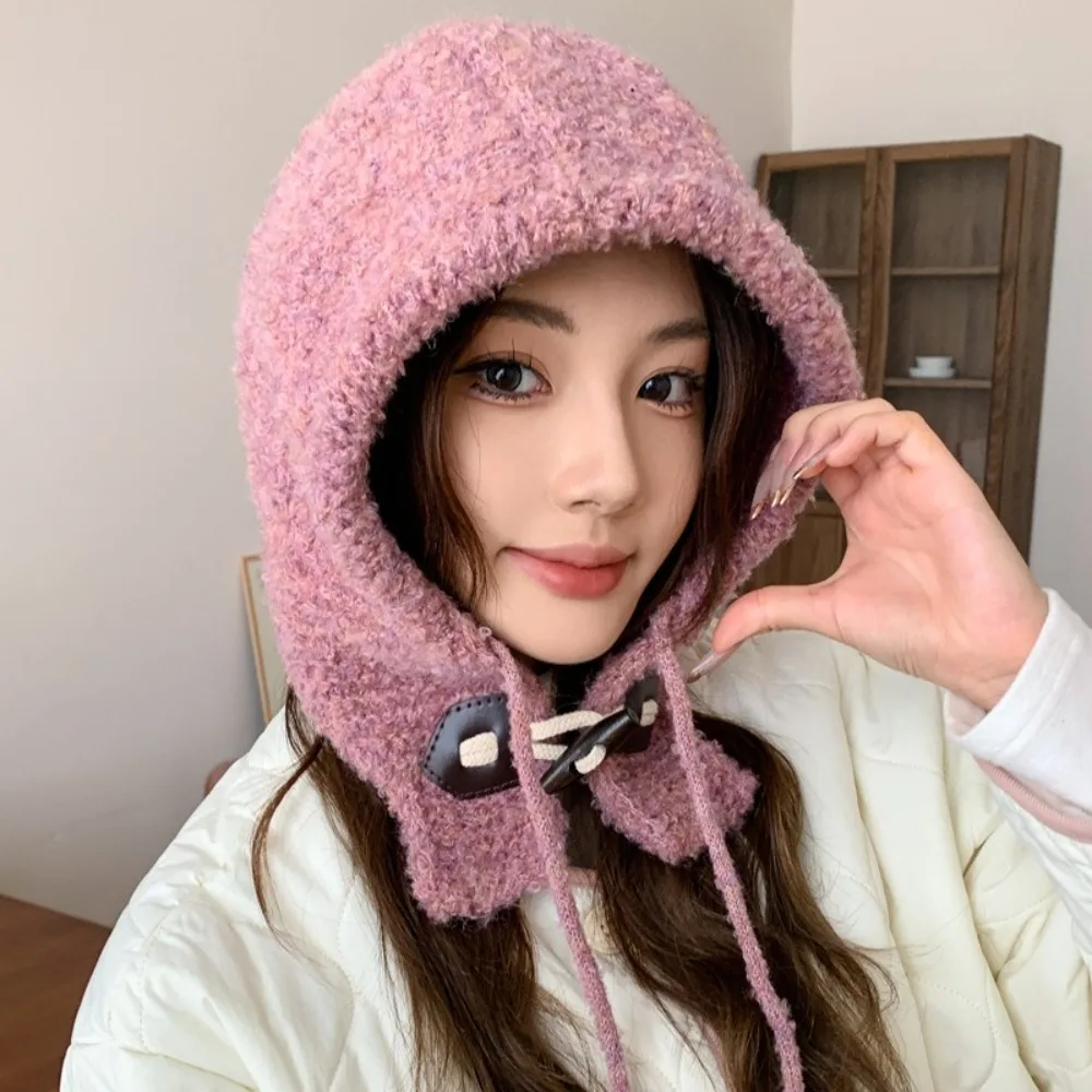 Trendy Korean Winter Hat Christmas Gift Thickened Keep Warm Plush Hats Bear Ears Hat Women Girl Ear Protection