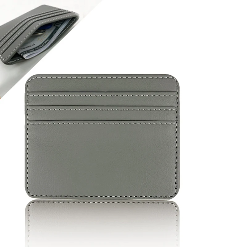 1pc Pu leather ID Card Holder Ultra Thin Bank Credit Card Box Multi Slot Slim Card Case Wallet Women Men Business Card Cover image 4