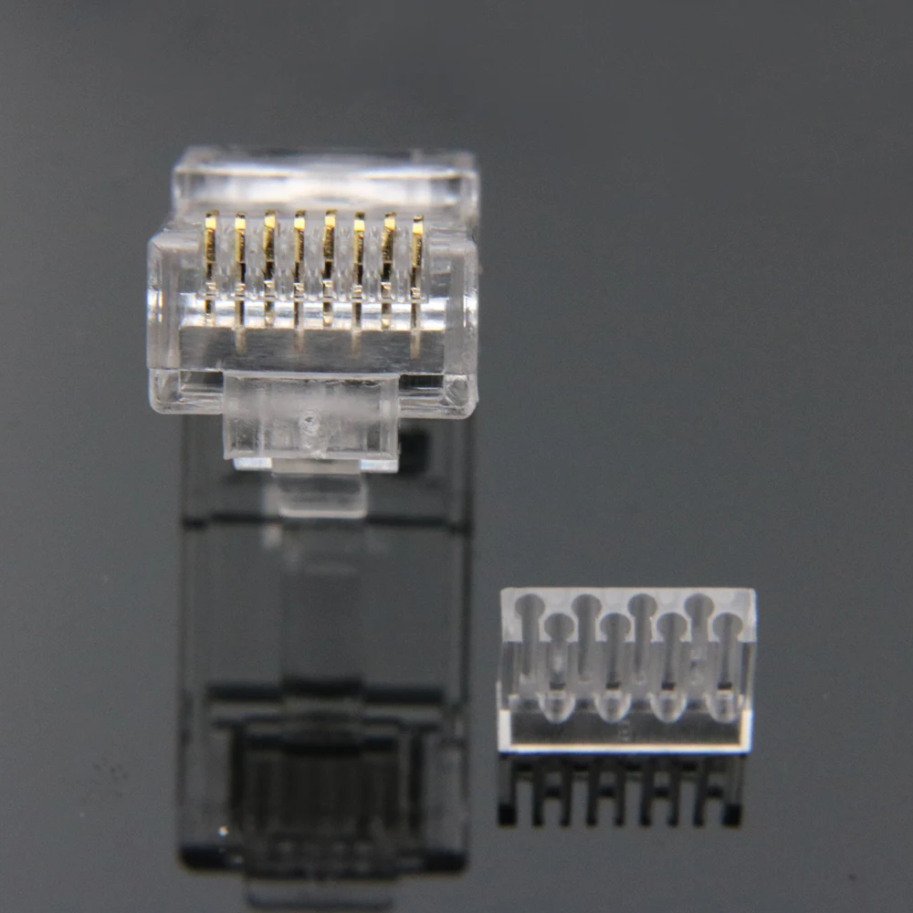 Xintylink-conector do cabo ethernet, plugue rj45, conector de rede lan cat6, rj 45 8p8c gato modular 6 utp banhado a ouro não blindado, 50pcs