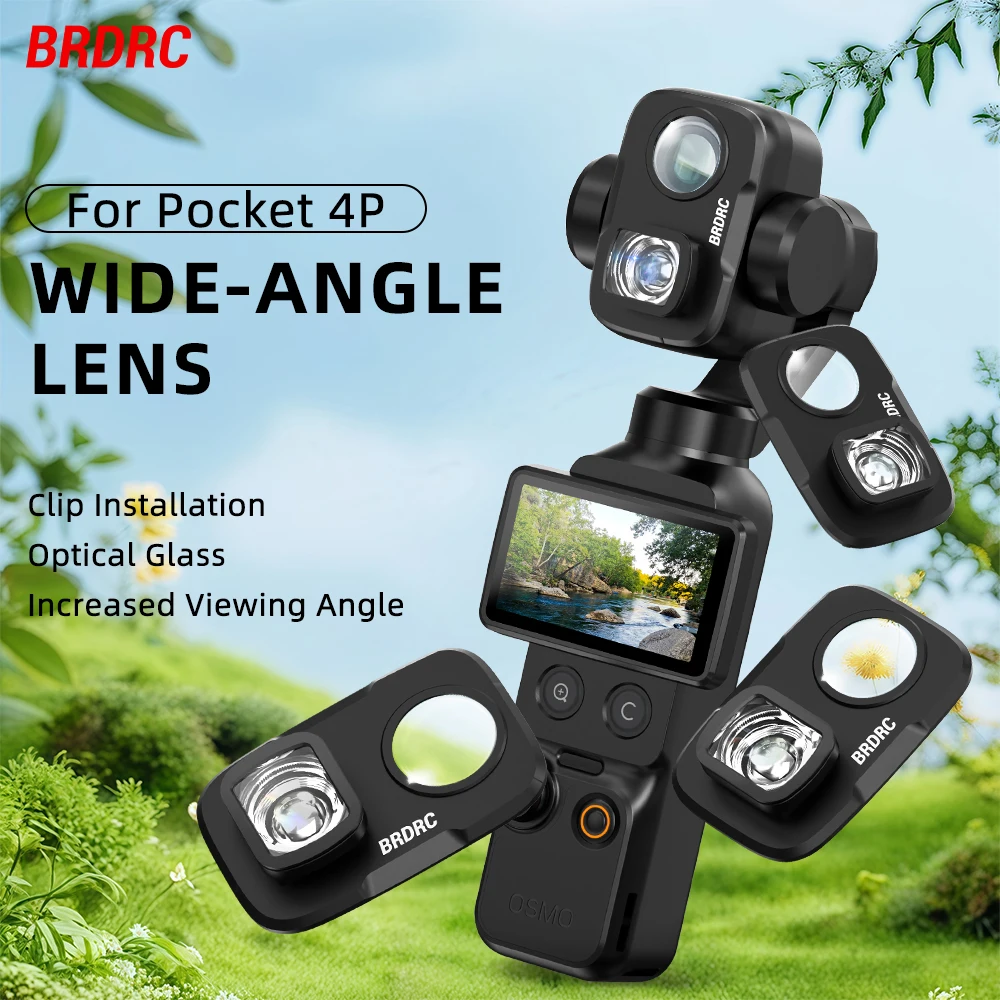 BRDRC Pocket 4P Magnetisches Weitwinkelobjektiv Kamera-Erweiterungsfilter für Weitwinkelfotografie für DJI Osmo Pocket 4P Zubehör – Detail 1