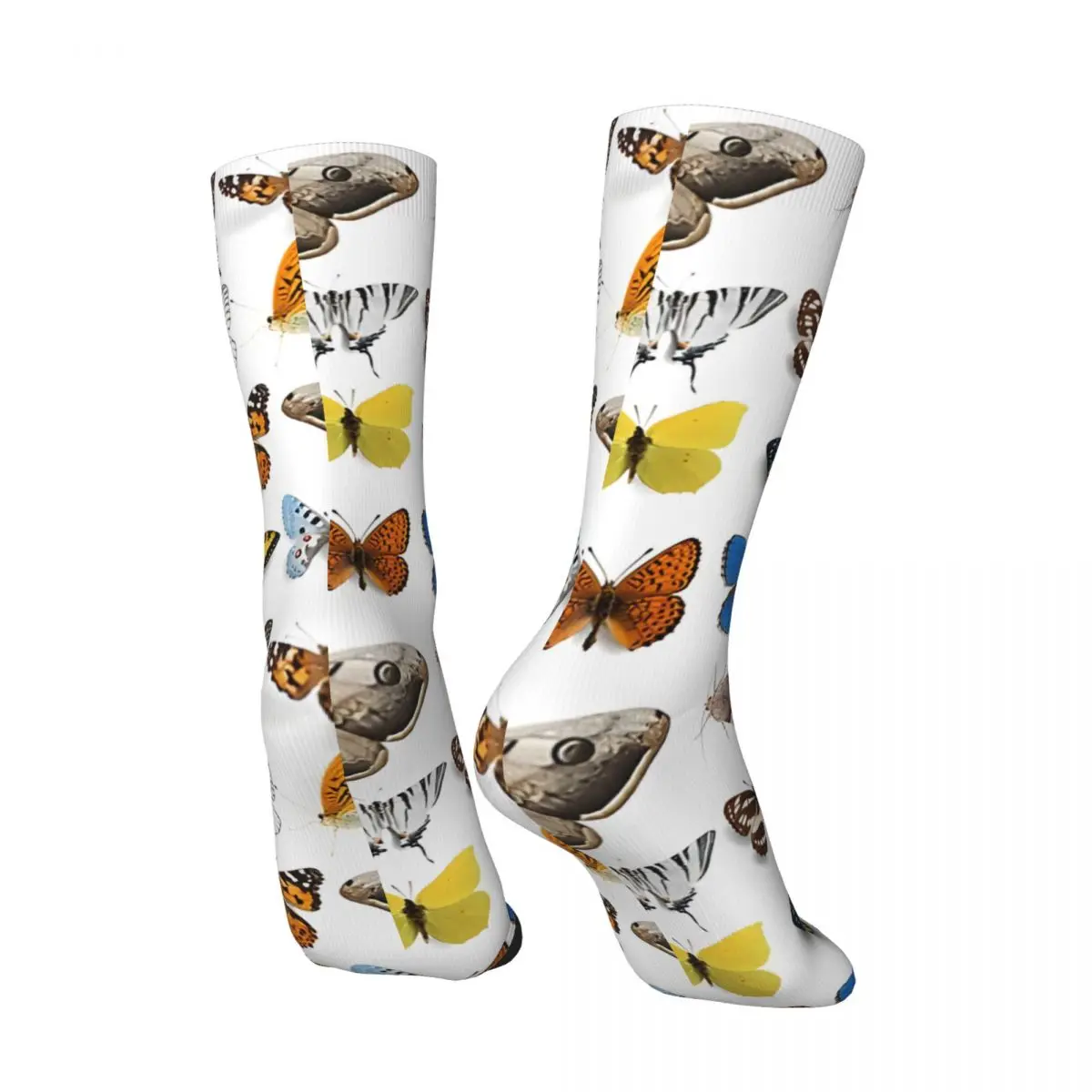 Vintage Butterflies And Moths Men's compression Socks Unisex Street Style Seamless Printed Novelty Crew Sock