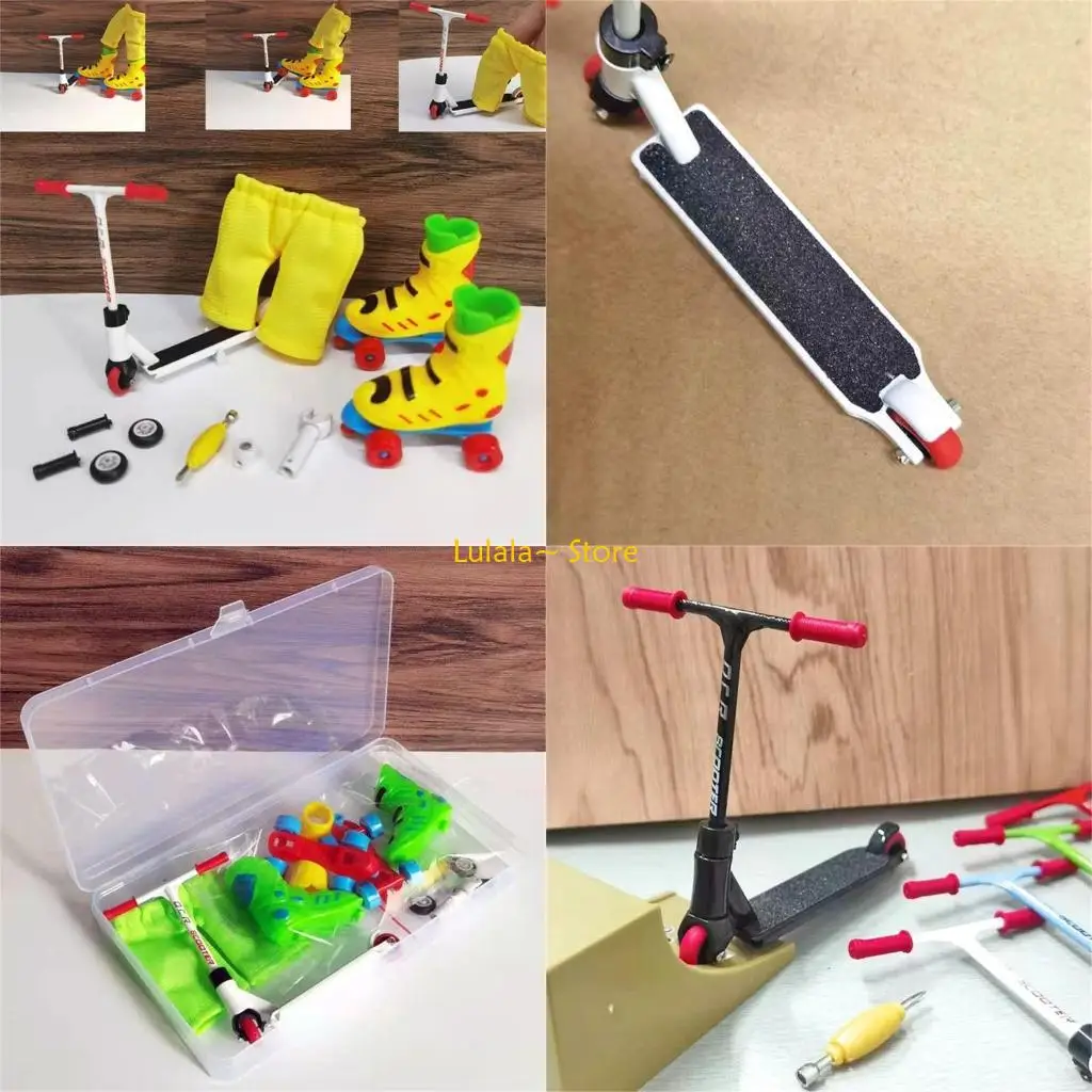 Y4QA Mini Vinger Rolschaatsen Vinger Scooter Mini Shorts Set Vinger Speelgoed voor Peuter Volwassen Ontwikkel Behendigheid en
