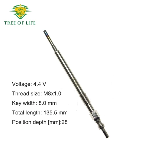 Imagen 2 del producto 5PCS 4.4V Velas de incandescencia de doble núcleo para VOLVO XC60 XC90 I S80 II (AS) V50 (MW) 2.4 D D3 D5 8653880 46072015F K68092-635AA