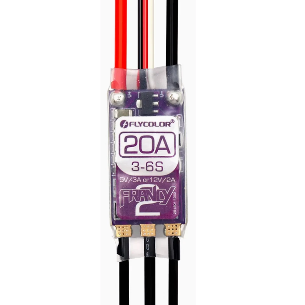 

FLYCOLOR Бесщеточный ESC 20A 30A 40A 50A BLHELI-32 Dshot Высокопроизводительный MCU 5V/3A 12V/2A Двойной BEC Регулируемый для деталей радиоуправляемых игрушек