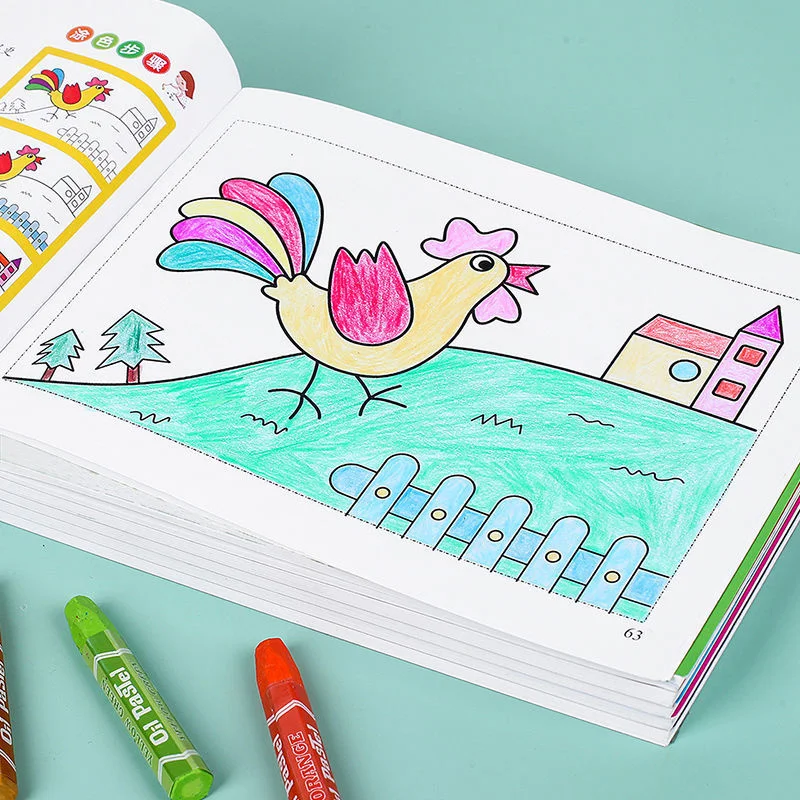 6 Books/set Children Doodle Coloring Book Montessori Enlightenment Learn Relieve Stress Graffiti Painting Drawing Art Book New