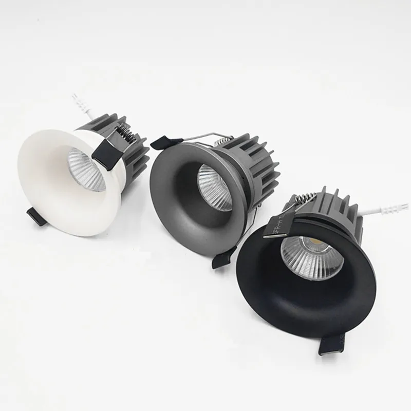 Imagem -02 - Anti-brilho Recessed Led Cob Downlight 7w 12w Pode Ser Escurecido 110v 220v Luz do Ponto da Lâmpada do Teto Quente Frio Natural Branco Iluminação Interior