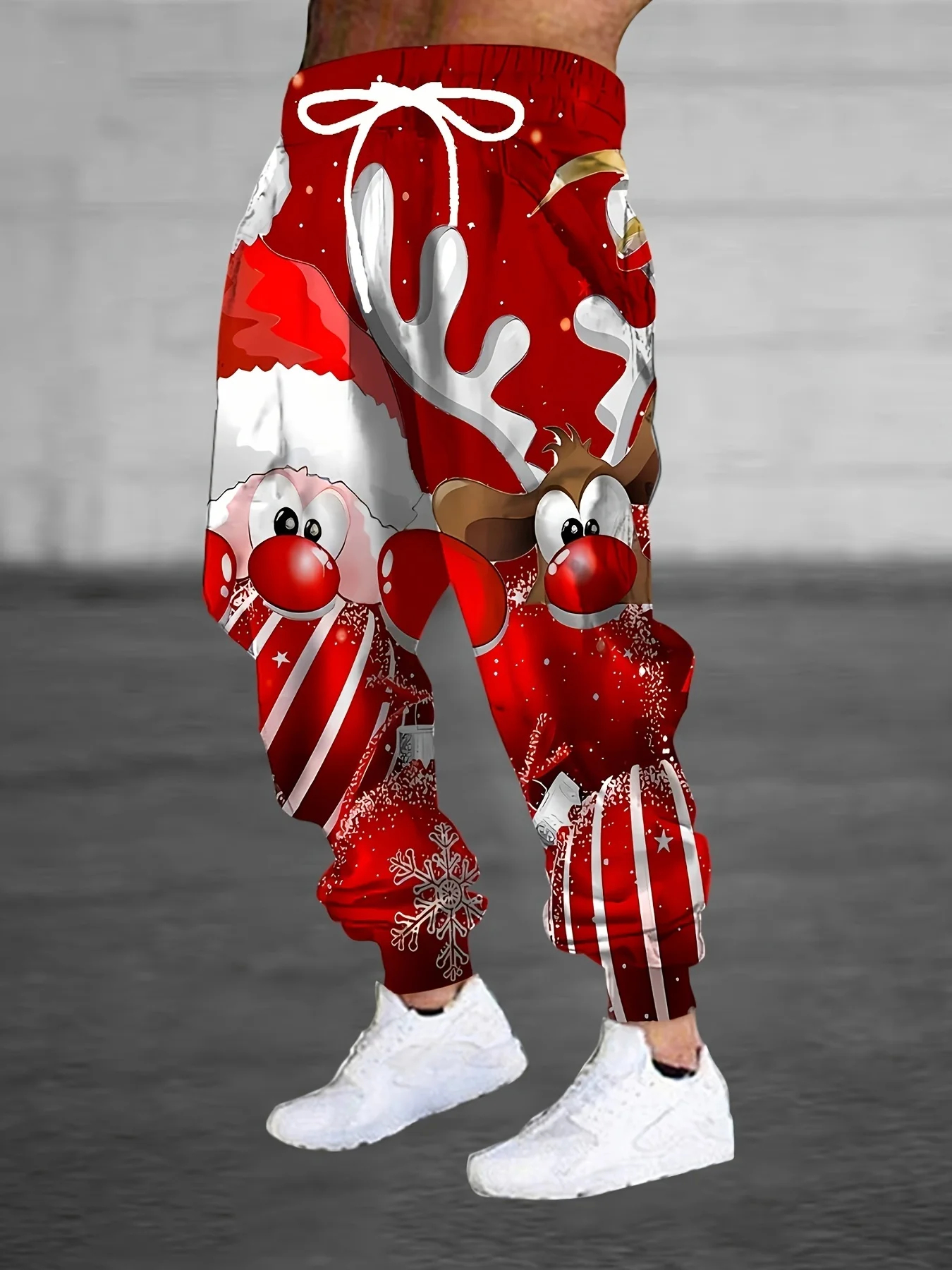 جديد الرجال ثلاثية الأبعاد عيد الميلاد نمط طباعة سراويل تقليدية في الهواء الطلق تنفس السراويل الرياضية أنيق الرباط الشارع الشهير بنطلون رجالي Cu #3