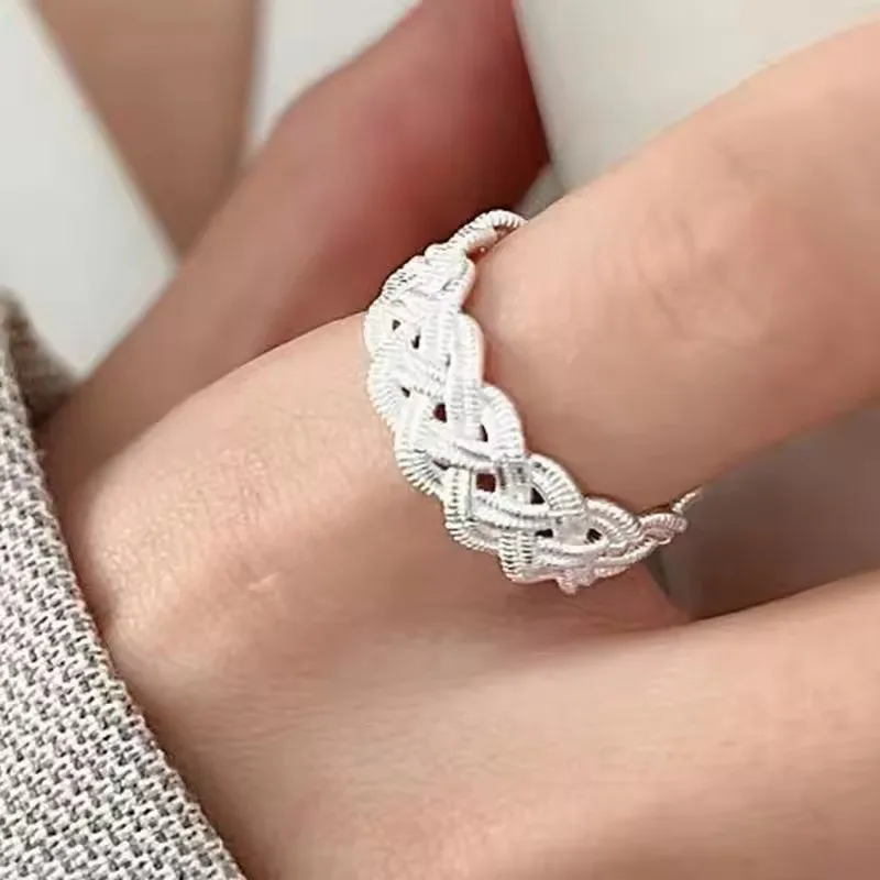 Sam Panda 925 Sterling Silver Rings for Women Couple Minimalist Handmade Simple Interware Ring Fine Jewelry Gift Prevent Allergy