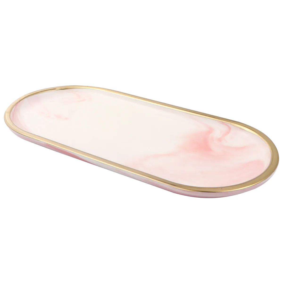 

1 шт. керамическая тарелка для украшений, розовая, простая и элегантная подставка для подарков на помолвку, свадьбу, День святого Валентина, изысканное экологичное украшение