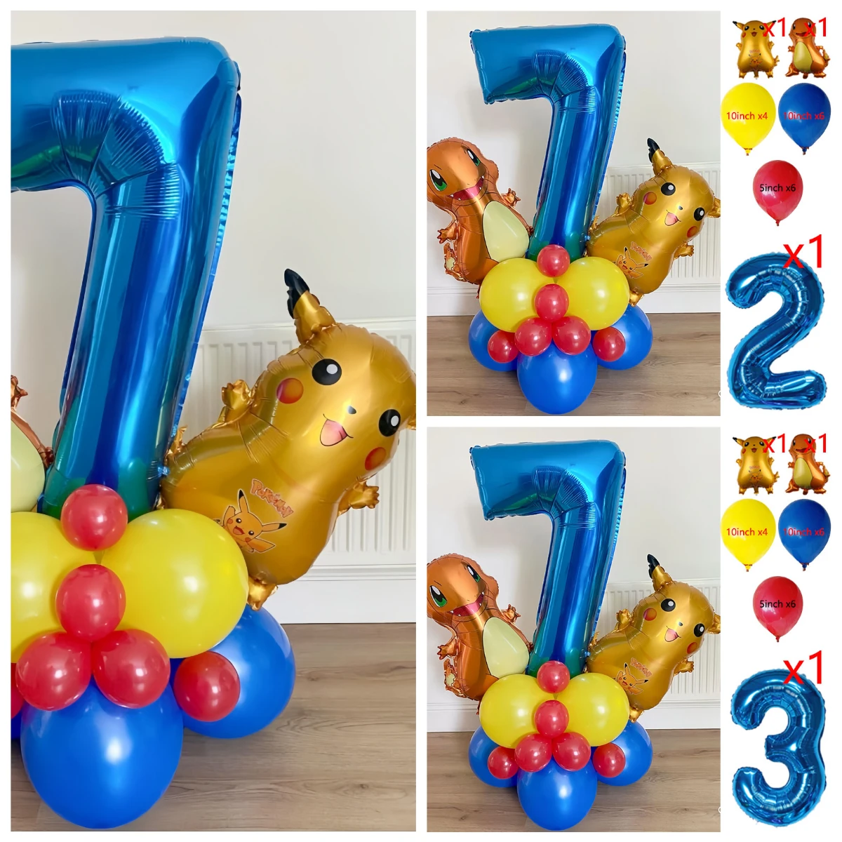 Cartoon Monster Pikachu Charmander Ballon Set Junge Mädchen Geburtstag Party Supplies Baby Shower Party Dekorationen Globos Kid Geschenke