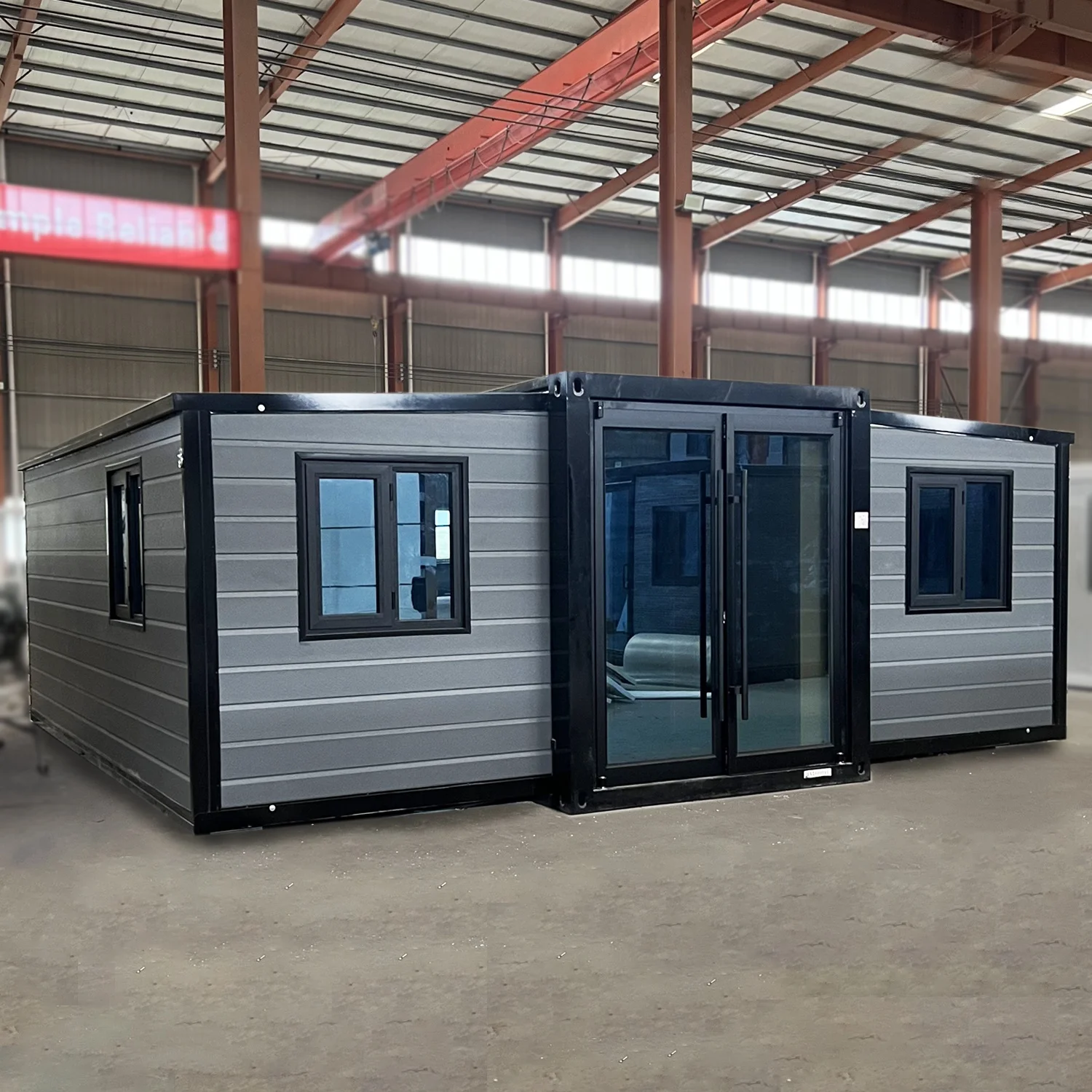 Casa Contenedor Expandible de 40 pies Lista para Enviar, Cabaña Prefabricada, Mini Casa, Casas Prefabricadas, Material de Panel Sándwich de Acero para Exteriores