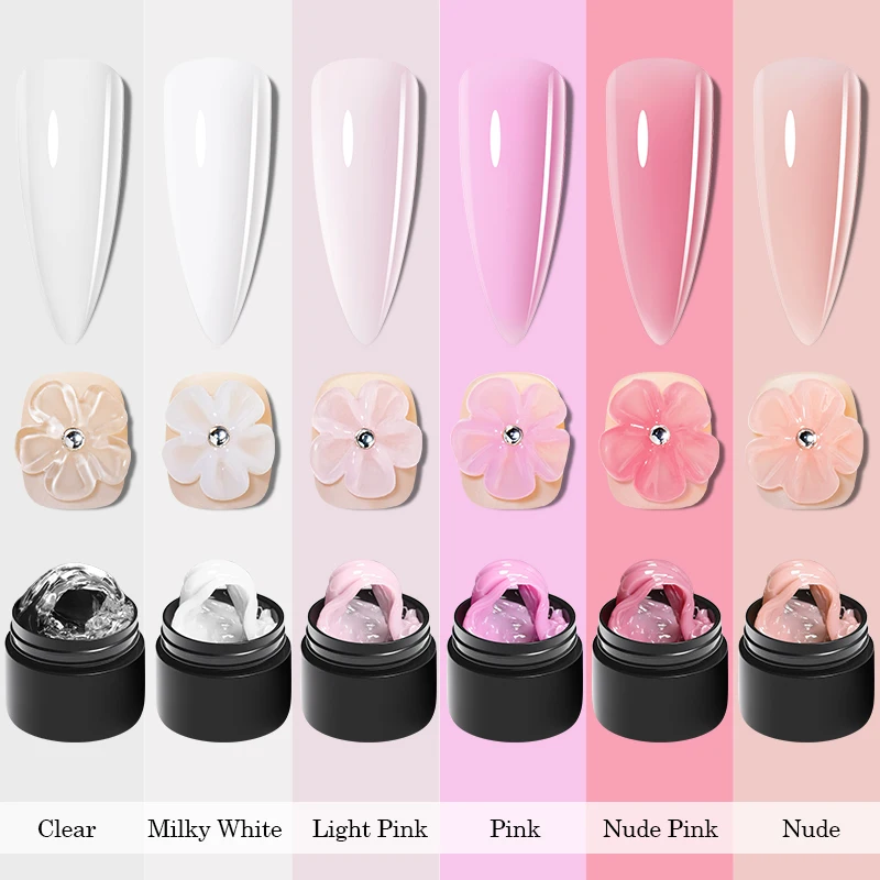 8ml Przezroczysty nieprzywierający żel do przedłużania paznokci Rzeźba kwiatowa Nail Art Building Żel UV Akrylowy lakier do manicure DIY