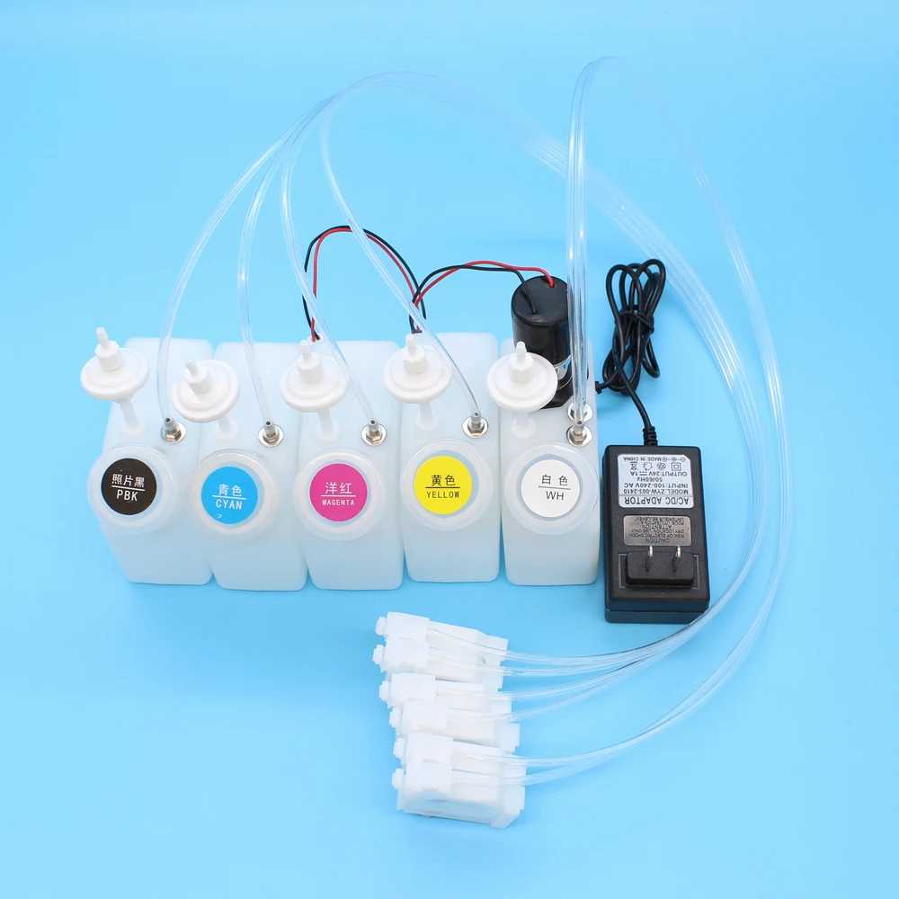 250ML DTF Printer CISS Ink Tank System For Epson L1800 L800 L805 DTF White Ink Tank With Stirrer Mixer Ink Tank Power Supply Kit