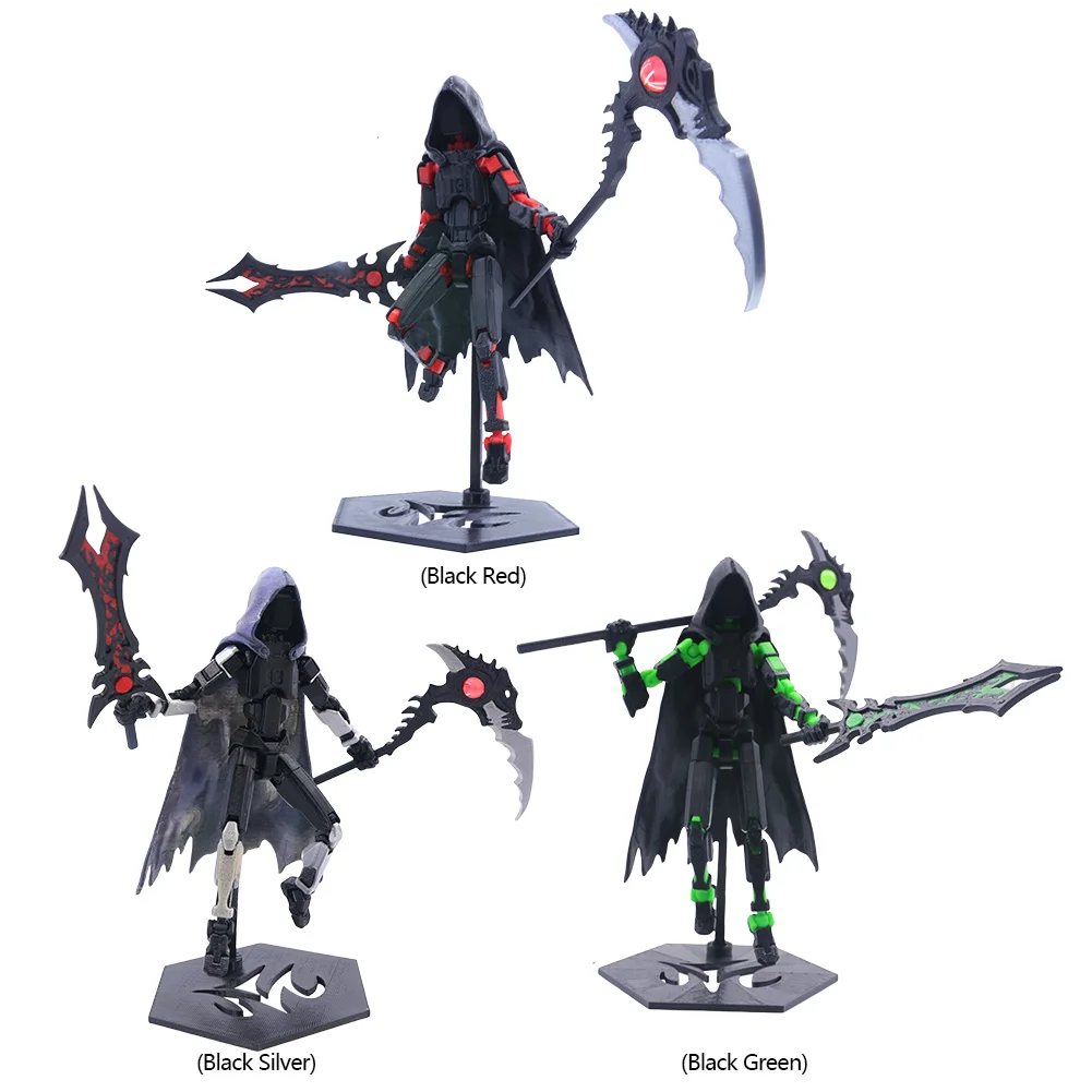 3D Printed Action Octopus Figures Multi-Jointed Shinigami Action Figures Caped Shinigami Movable Pendulum Dummy Dolls