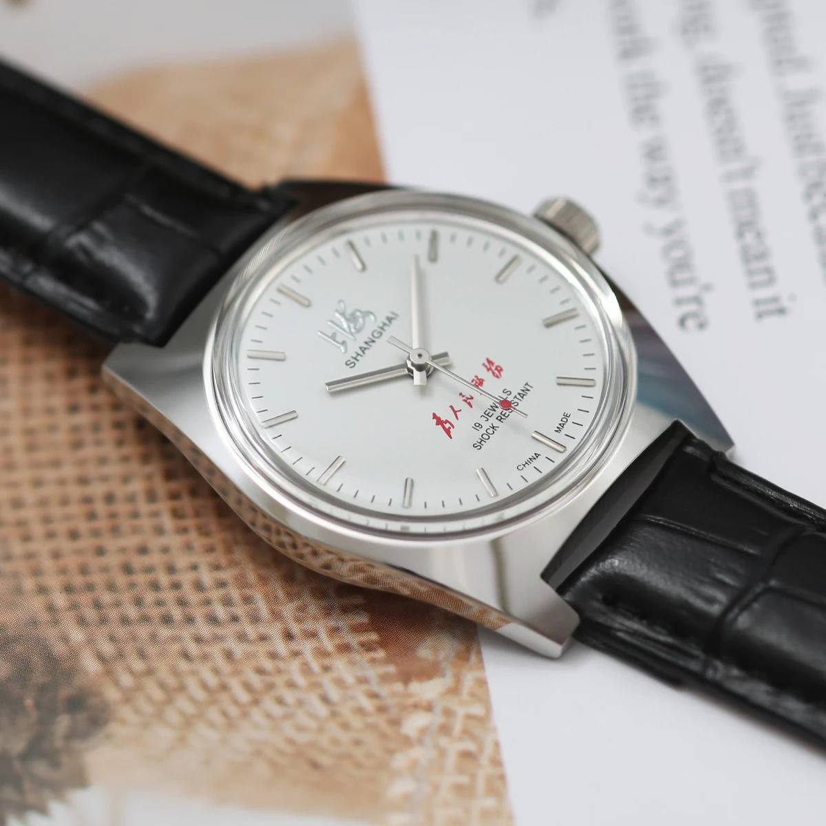 36mm Shanghai Men\'s Watch Retro 7120 Manual Mechanical Movement Minimalist Business Mechanical Wristwatches Drop Shipper