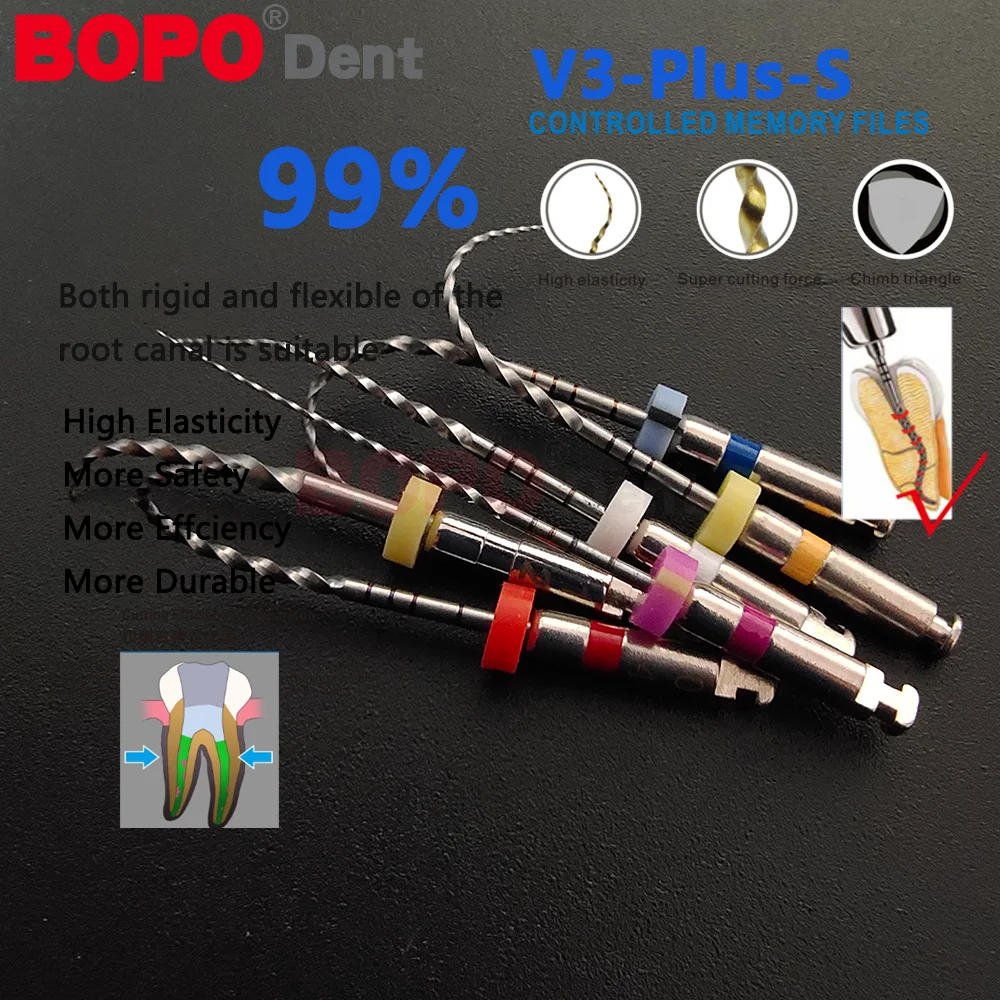 Dental Flexible Niti Silver Endodontic Files With Heat Activation Engine Use Dentist Drills Instrument 04 06Taper 6Pcs/Pack 25mm
