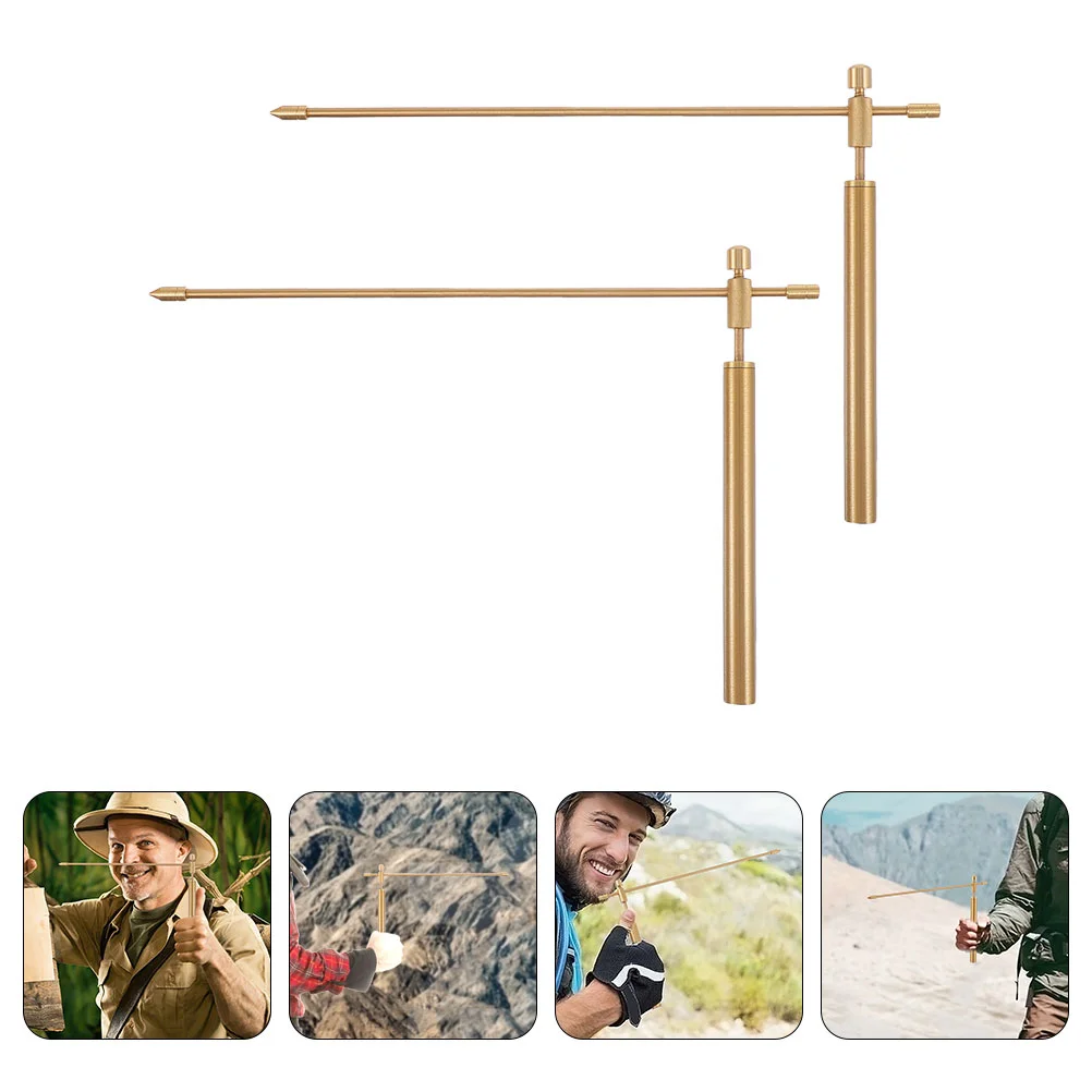 

2 Pcs Rotary Tool Ruler Copper Divining Rod for Compass Dowsing Metal Portable Water Detection