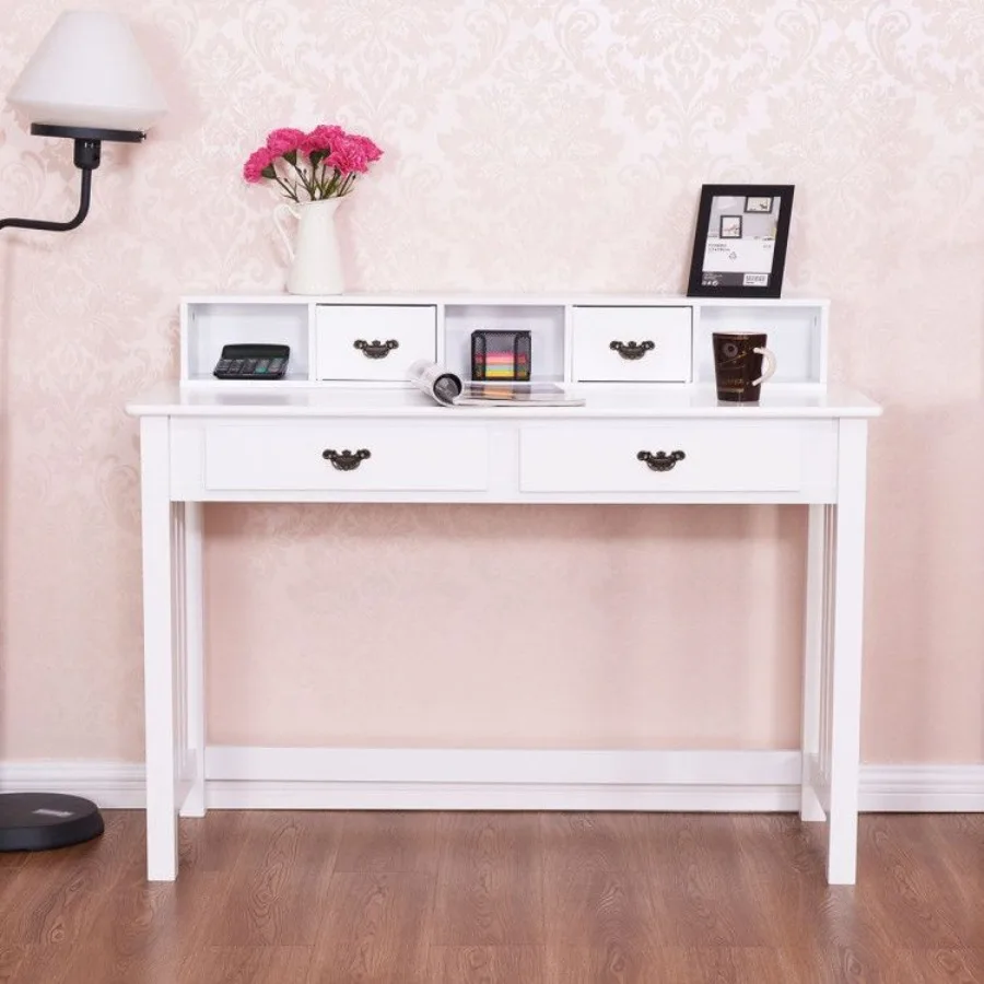 

Home Office Writing Desk with 4 Drawer Computer Study Table