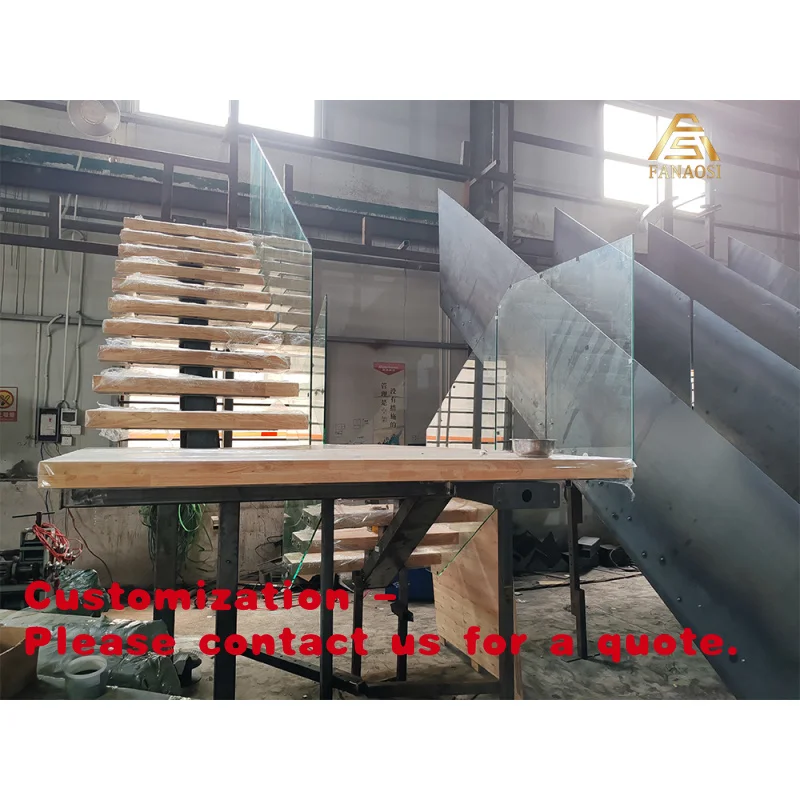 

Customize.Powder Coated Mono Beam Staircase Design with Wooden Steps Prefabricated Stairs