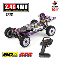 Wltoys 124019 High Speed Racing Car 60km/h 1/12 2.4GHz RC Car Off-Road Drift Car RTR 4WD Aluminum Alloy Chassis Zinc Alloy Gear