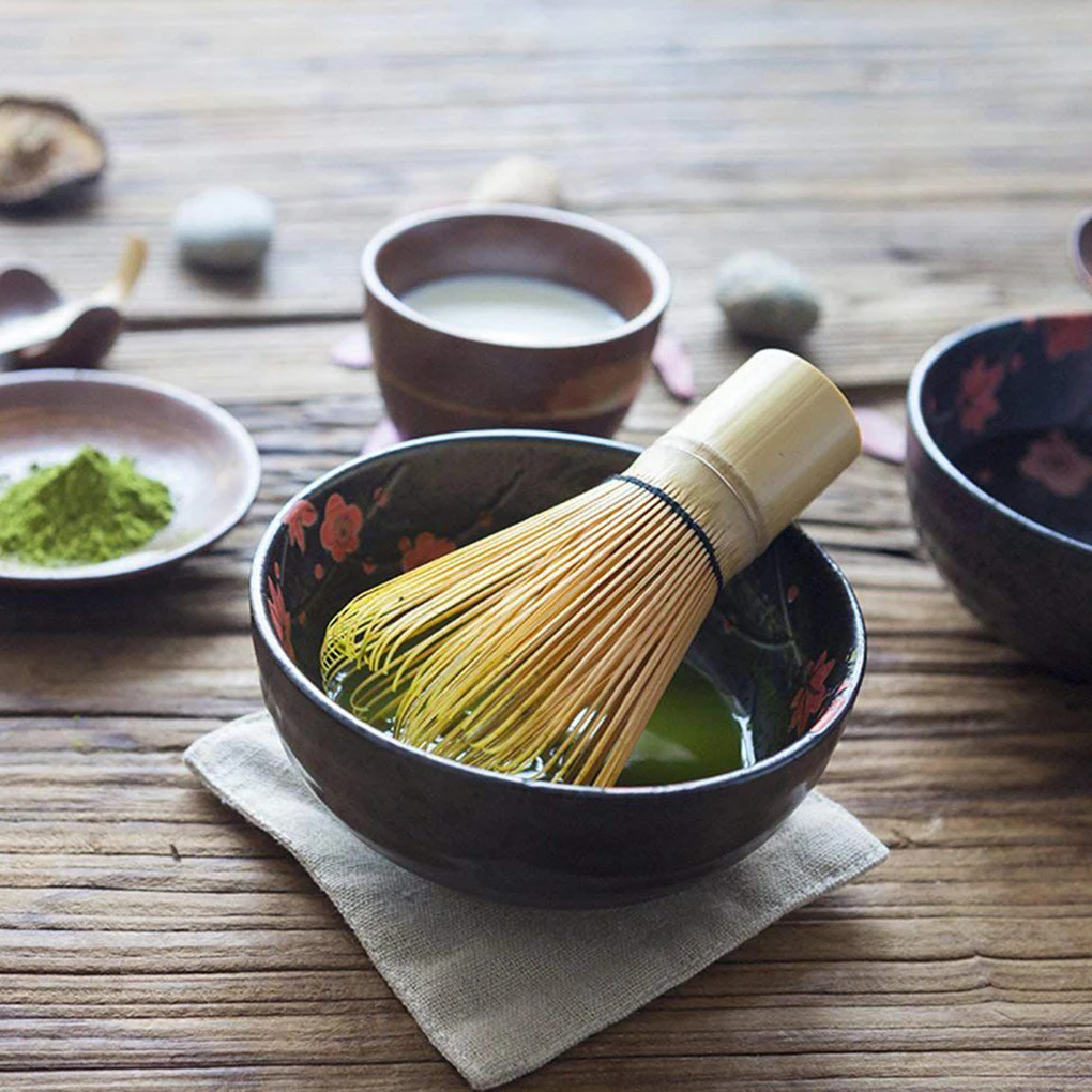3 in 1 Matcha Set Bamboo Whisk Teaspoon Ceramic Bowl Tea Sets Home Kitchen Beverage Shop Tea-making Tools Gifts