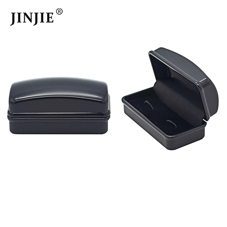 New Simple Chinese Factory Cheap Plastic Black Cuff Links Packing Box  Gift Boxes for Jewelry Cufflinks Earring