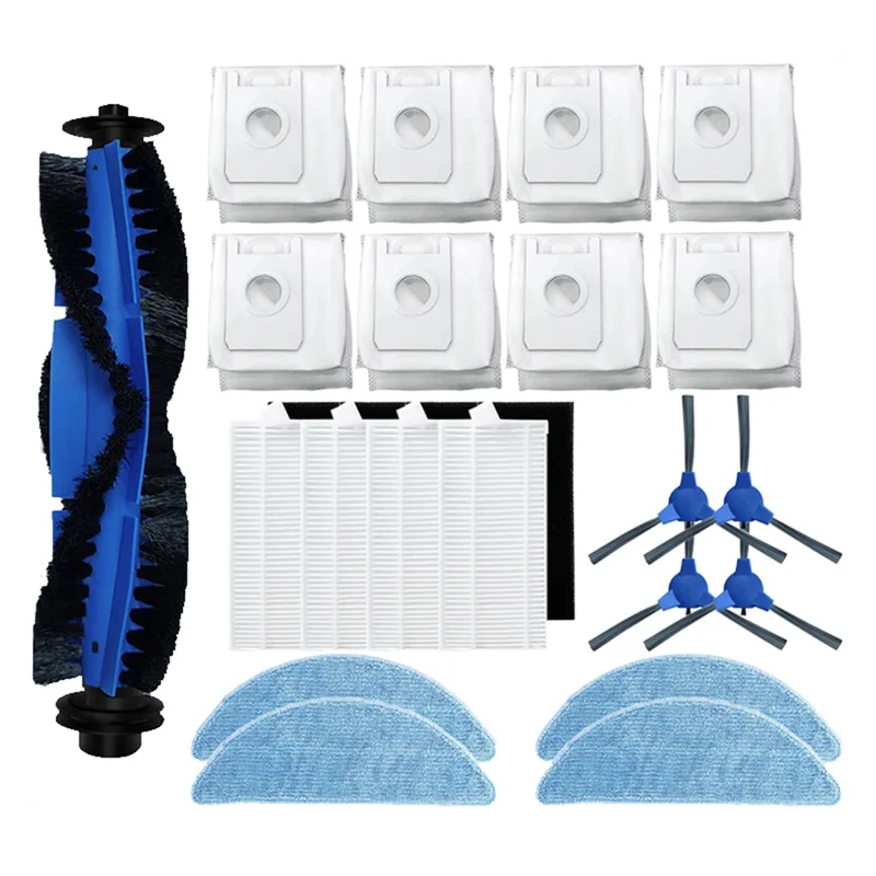 YCOC-bolsas de polvo con cepillo principal, filtro de montón, casquillo lateral, repuestos de aspiradora robótica para Cecotec Conga 2290 Ultra
