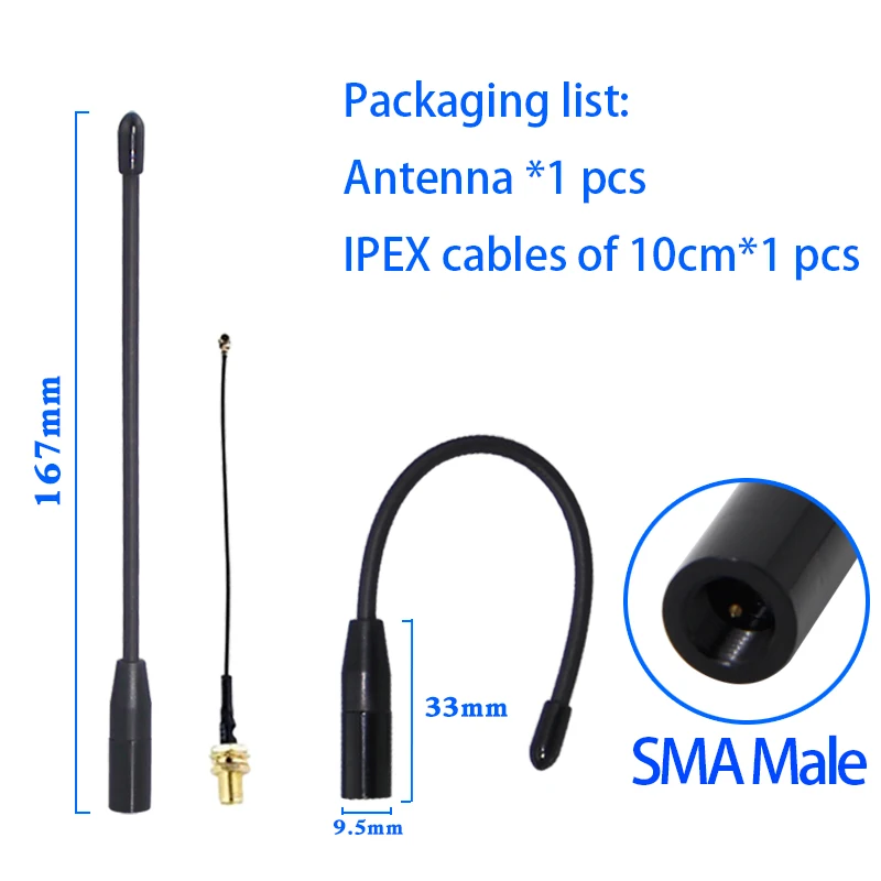 915MHz Antenne für Meshtastic Hotspot 906MHz 922MHz 923MHz 915-928MHz 902-928 MHz LoRa WAN Antenne SMA Stecker +10cm U.FL Kabel – Detail 4