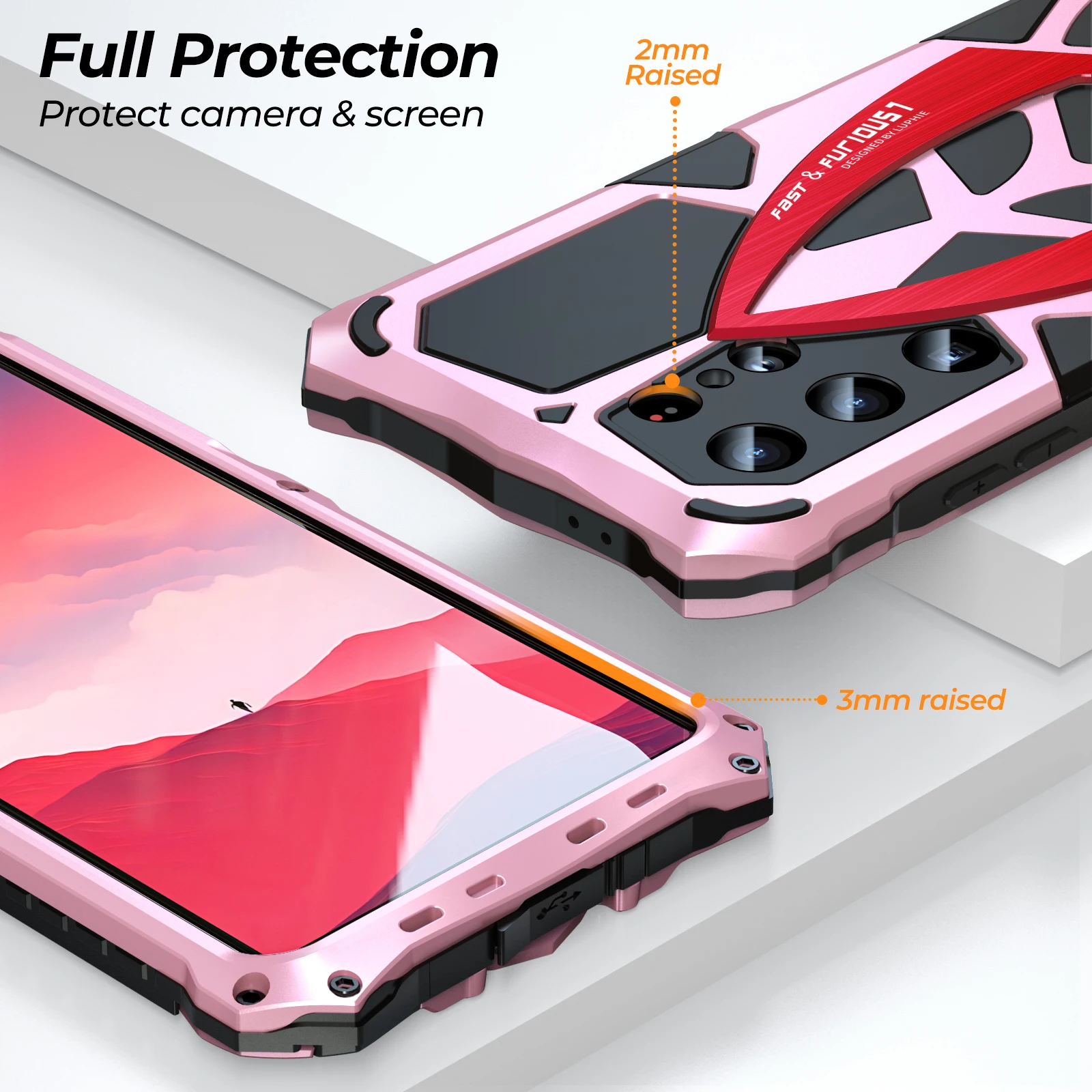 Samsung Phone Case For Galaxy S24Ultra Three Proof Metal Silicone Anti Shock Anti Collision Applicable Protective Phone Covers