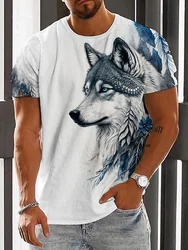 Camiseta casual masculina estampada em 3D, camiseta esportiva confortável e solta, manga curta, moda de rua, tops gola redonda, verão ao ar livre