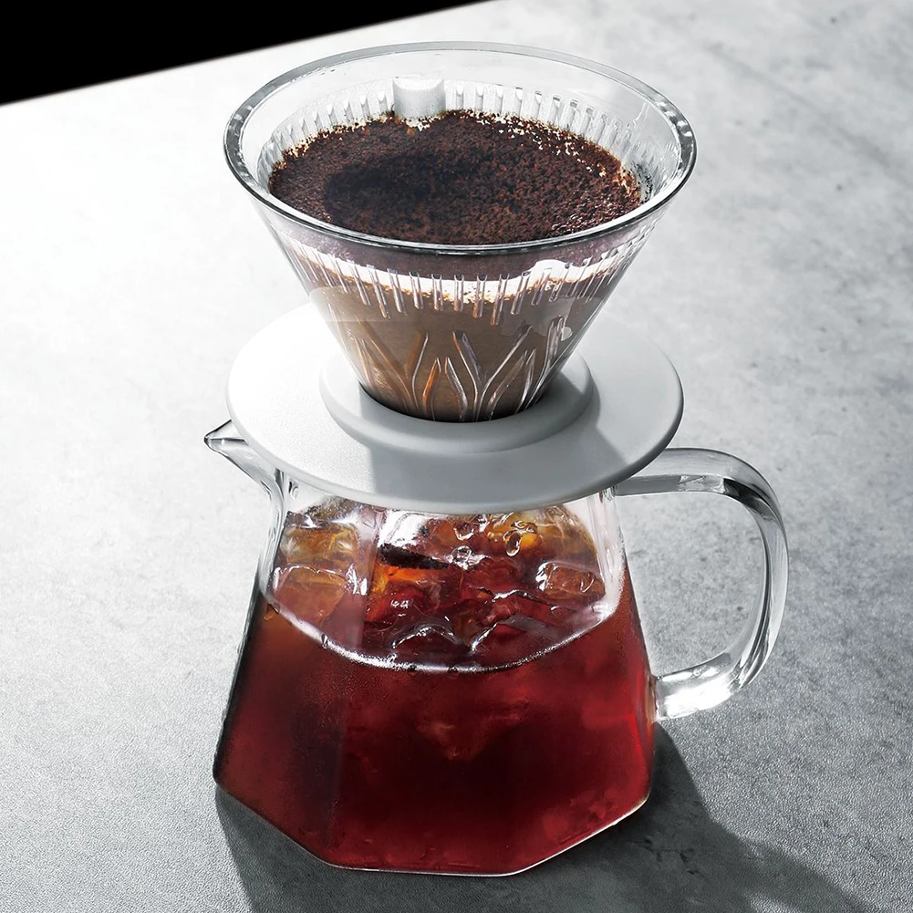Hand Pour Over Coffee Dripper Built with Thickened Resin Material 13x13x11cm Transparent Size Fits Most Carafes