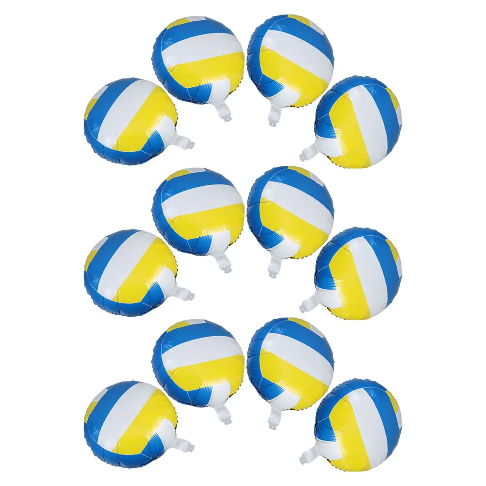 

12 Pcs Aluminum Foil Volleyball Balloon Party Balloons for Parties Beach Birthday Decorations Sports Banquet Child