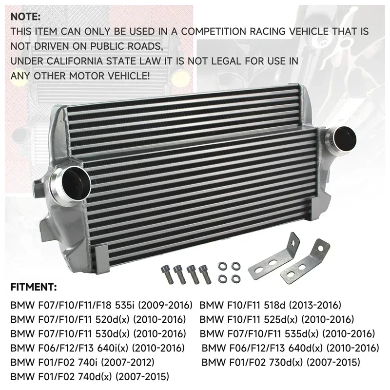 Upgrade 10-16 Front Intercooler Fits for BMW F07/10/11/18 535i 09-16 518d 13-16 520d(x) 525d(x) 530d(x) 535d(x)
