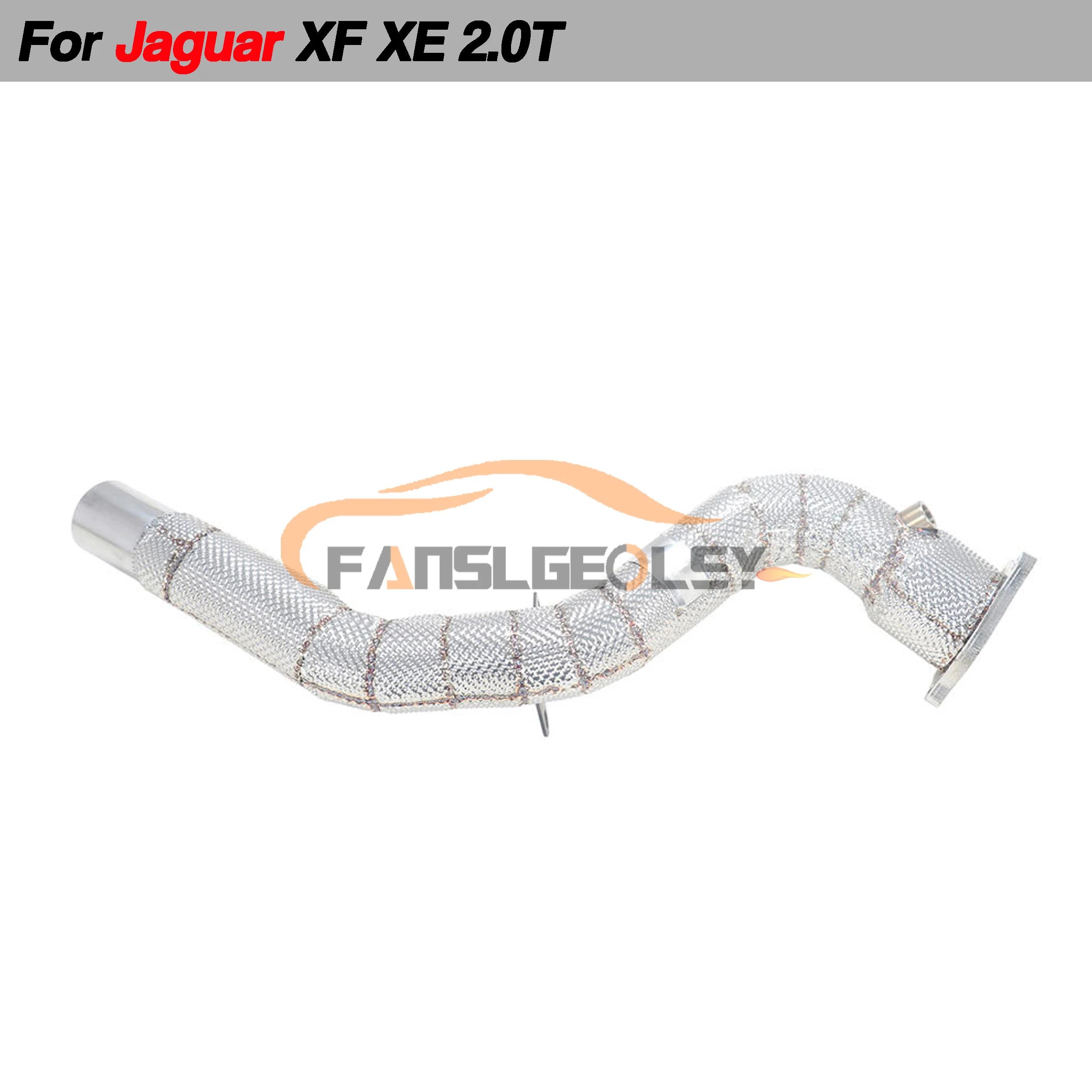 For Jaguar XF XE 2.0T Steel Downpipe Performance Exhaust System With Heat shield and catalytic converter Headers