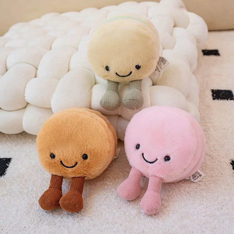 هدية ديكور من القطيفة الناعمة معكرون، لهجة معجنات رائعة ثلاثية الألوان للأريكة/السرير/المكتب غير قابلة للانزلاق، قابلة للغسل في الغسالة