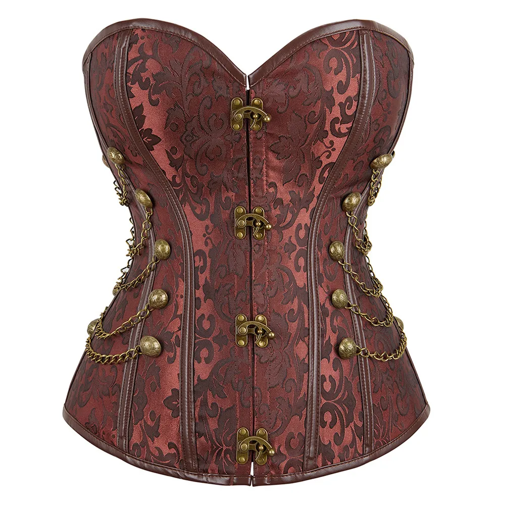 Steampunk Corset Overbust Vintage Corsets Women Sexy Korse Gothic Clothes Goth Waist Lace-up Bustiers Retro Corselet Top