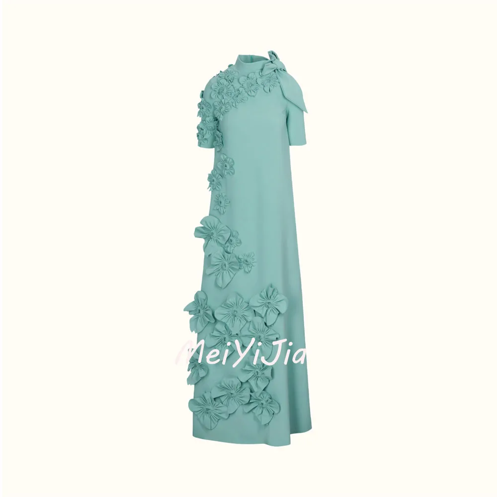 Meiyijia Evening Dress Scoop Neckline Mermaid Zipper up Applique Saudi Arabia Sexy Evening Birthday Club Outfits Summer 2024
