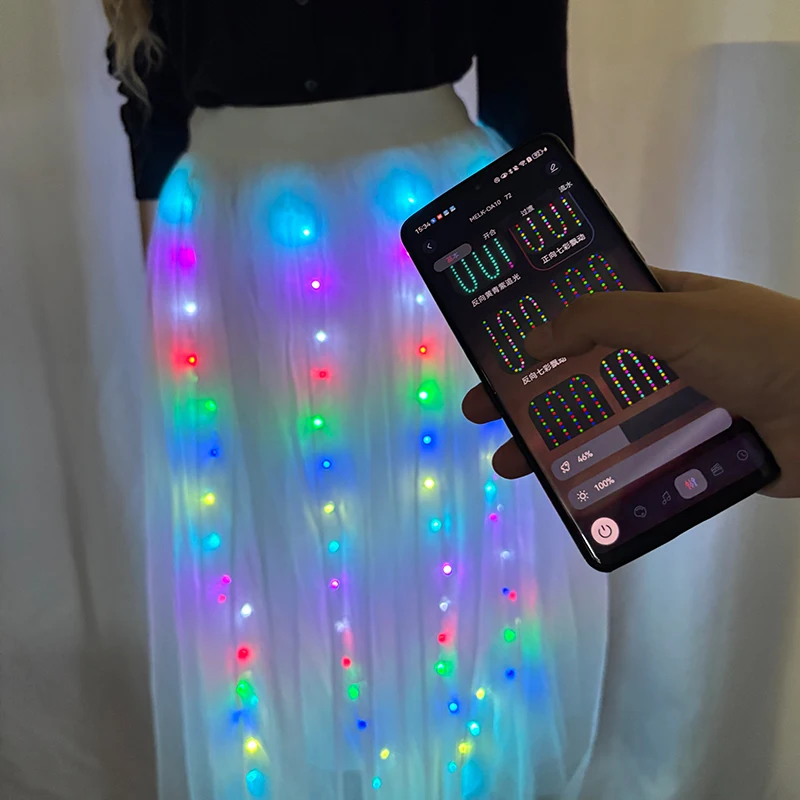 Falda brillante LED para niña y mujer, falda LED de hadas con carga USB, accesorios para disfraz de danza del vientre, regalo novedoso